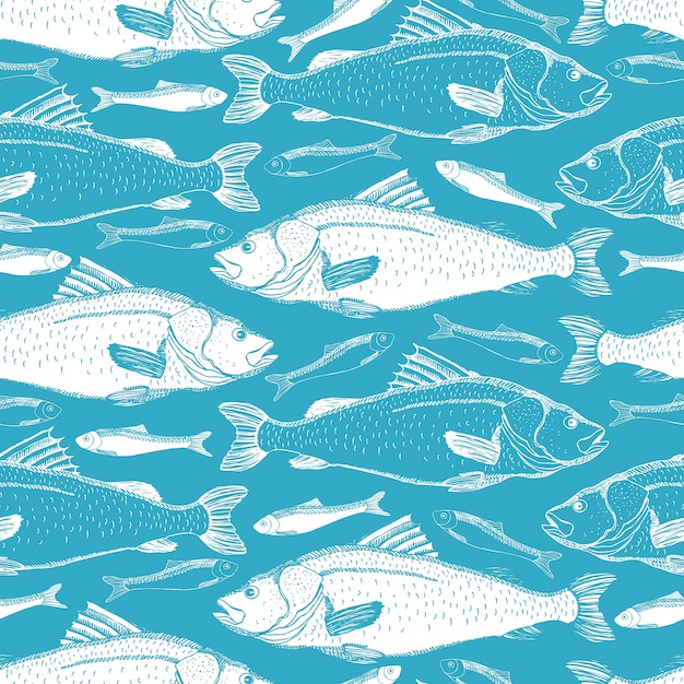 Free Vector fish seamless background