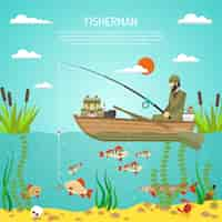 Free vector fisherman