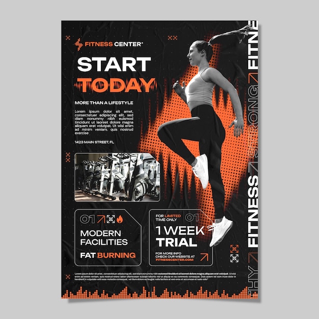 Free Vector fitness center template design