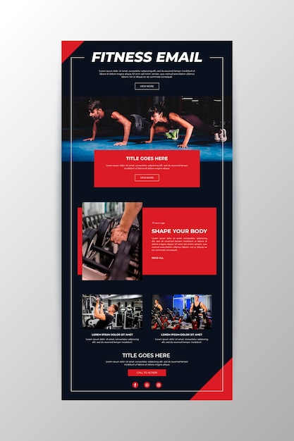 Fitness communication email template