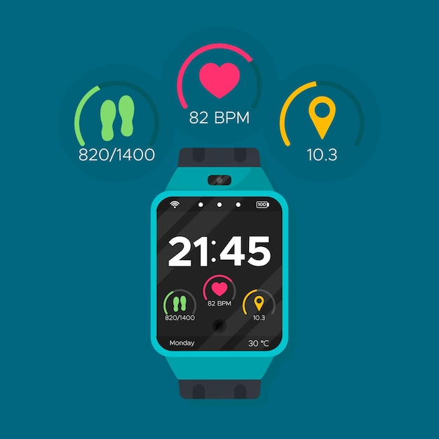 Free vector fitness trackers concept