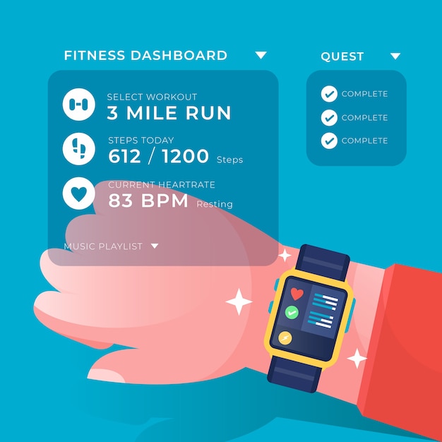 Free Vector fitness trackers in flat design