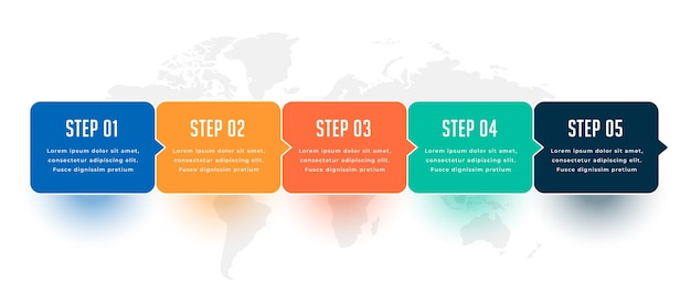 Five steps modern business infographic template design