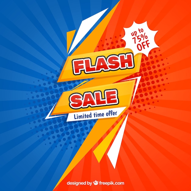 Free Vector flash sale background in flat style