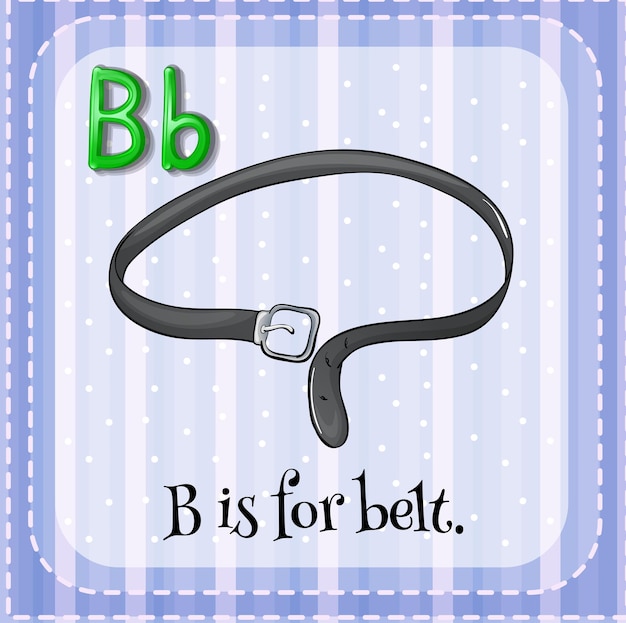 Free vector flashcard letter b is for belt