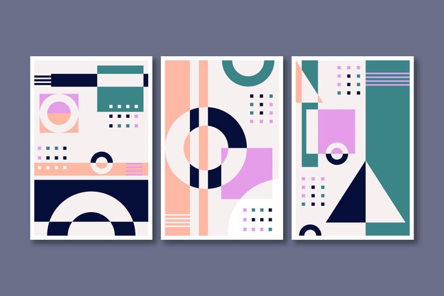 Flat abstract art cover collection