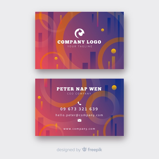 Free Vector flat abstract business card template