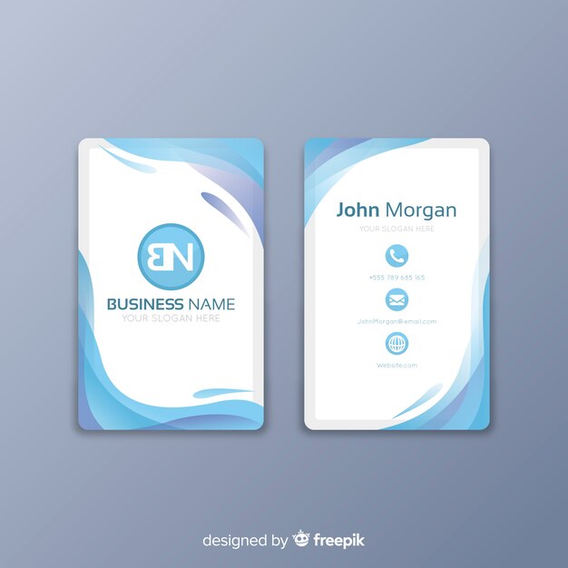 Flat abstract business card template