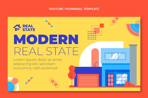 Free Vector flat abstract geometric real estate youtube thumbnail