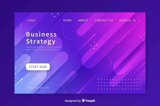 Flat abstract shapes business conference landing page