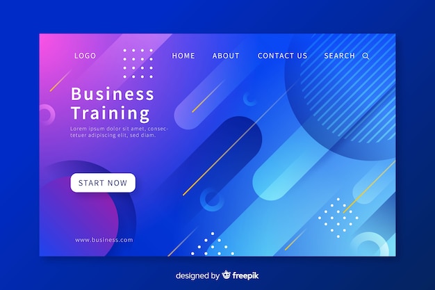 Free vector flat abstract shapes business conference landing page