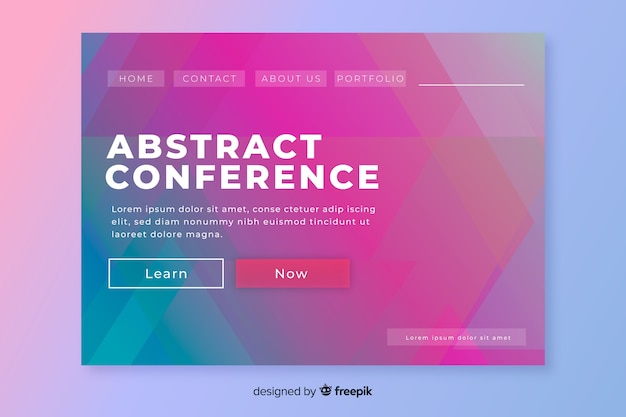 Free Vector flat abstract shapes business conference landing page