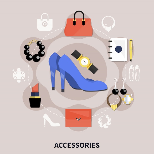 Free vector flat accessories collection