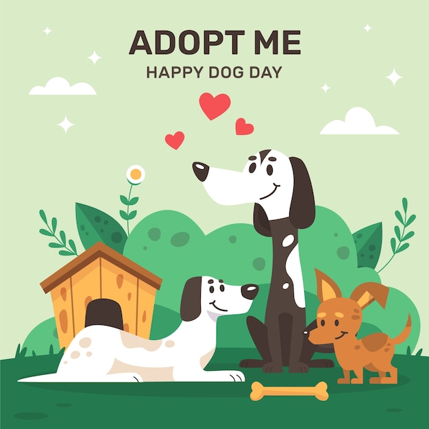 Free Vector flat adopt a dog illustration