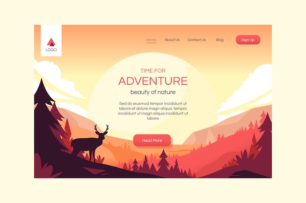 Free Vector flat adventure landing page template