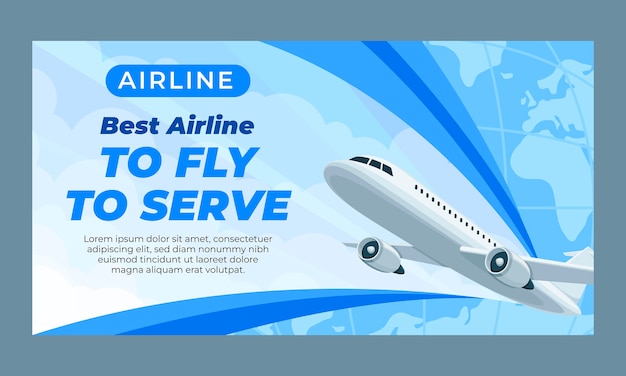 Free Vector flat airline service company social media promo template