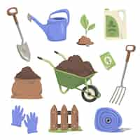 Free vector flat arbor day elements collection