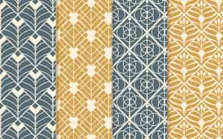 Free vector flat art deco pattern design collection