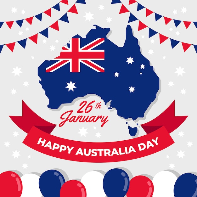 Flat australia day illustration