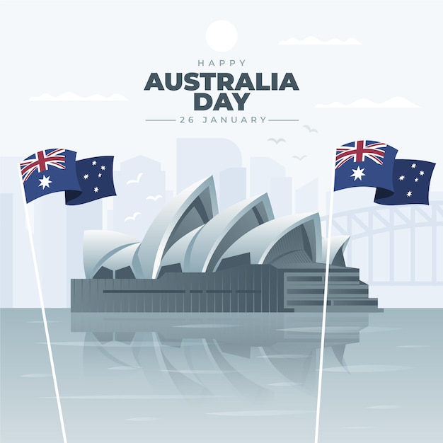 Free Vector flat australia day illustration