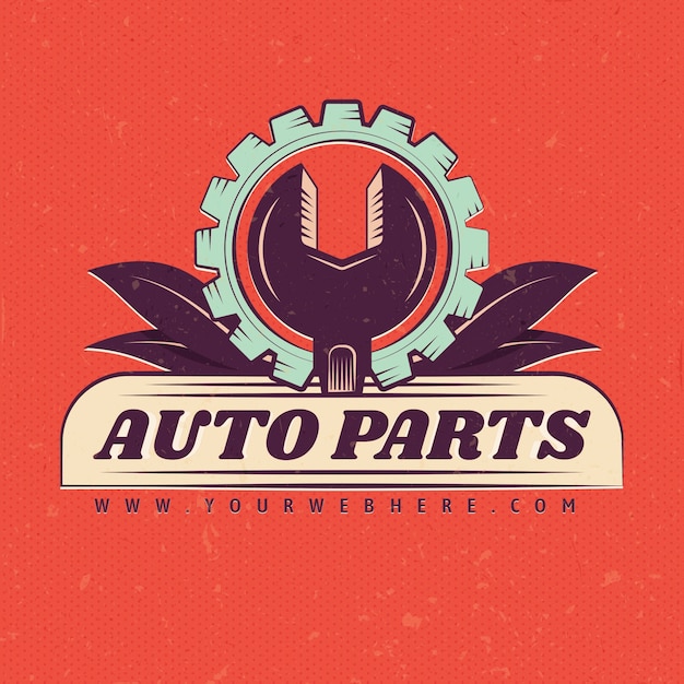 Free Vector flat auto parts logo template