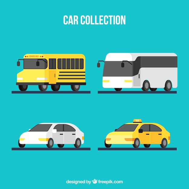 Free vector flat automobile collection