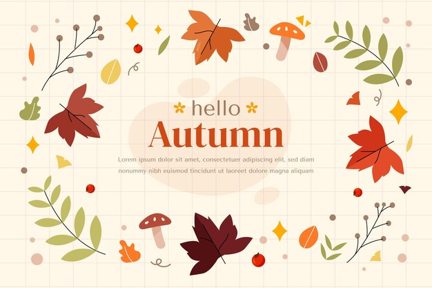 Flat autumn background