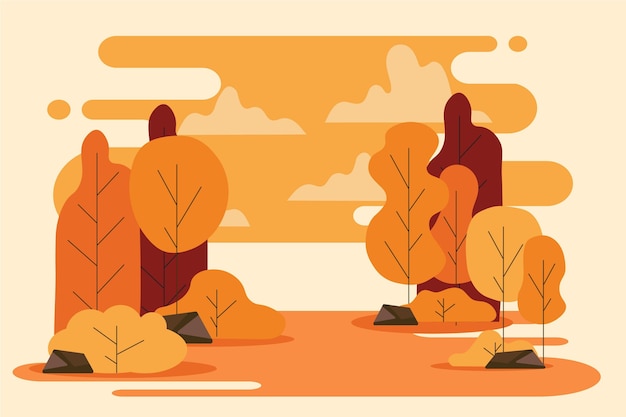 Flat autumn background