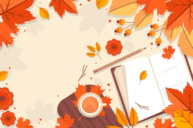 Flat autumn background