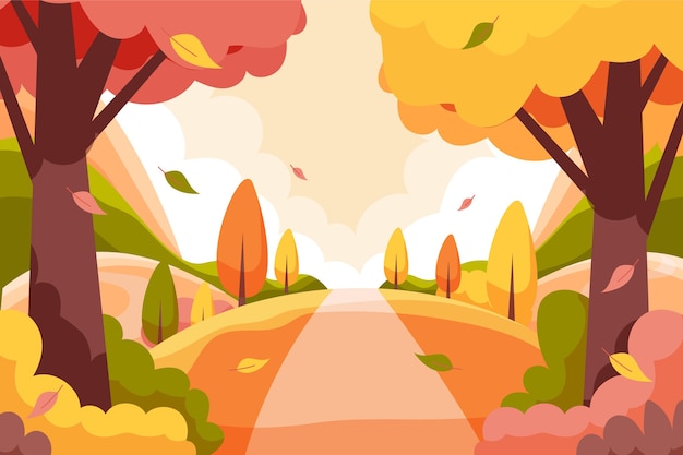 Flat autumn background