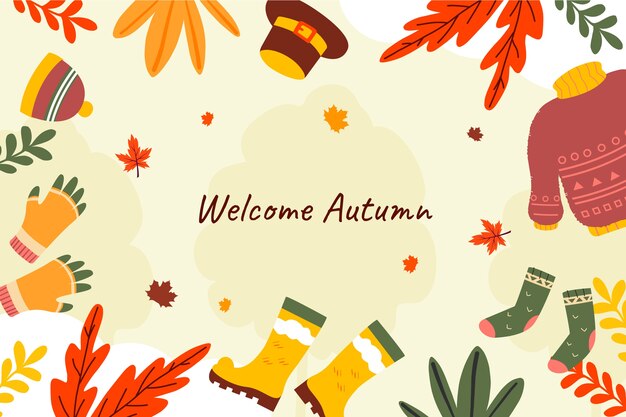 Flat autumn background