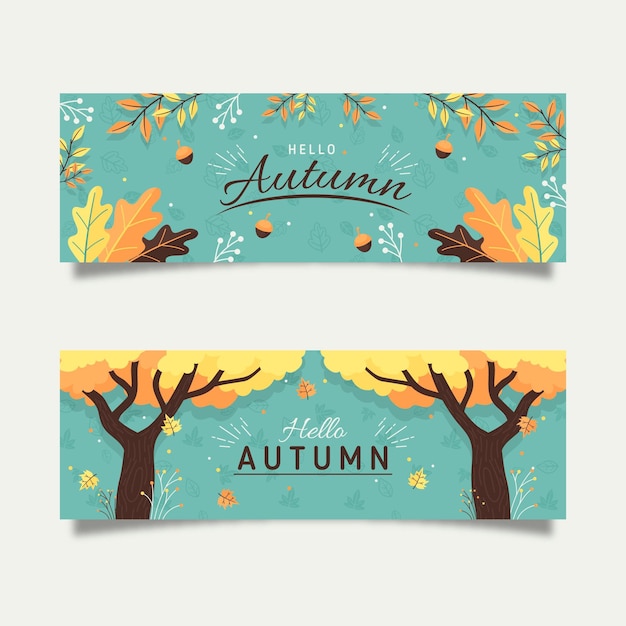 Free Vector flat autumn banners concept