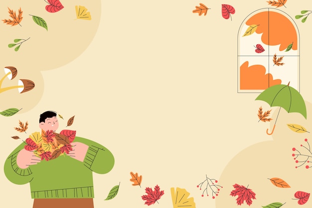 Flat autumn celebration background