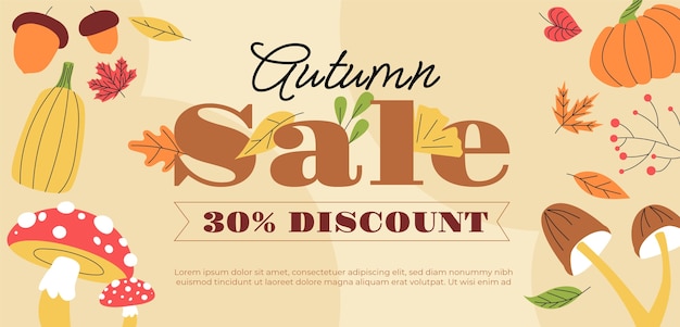 Free Vector flat autumn celebration sale banner template