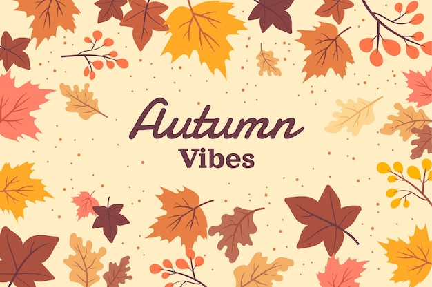 Flat autumn leaves background