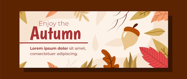 Flat autumn social media cover template