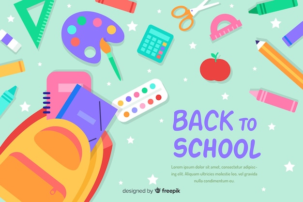 Free Vector flat back to school background