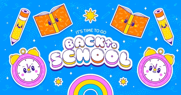 Flat back to school background