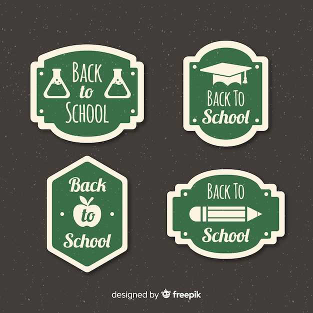 Free Vector flat back to school label collection