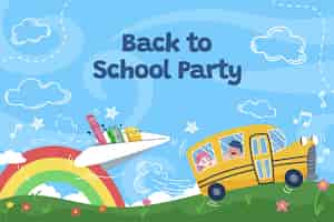 Free vector flat back to school party illustration