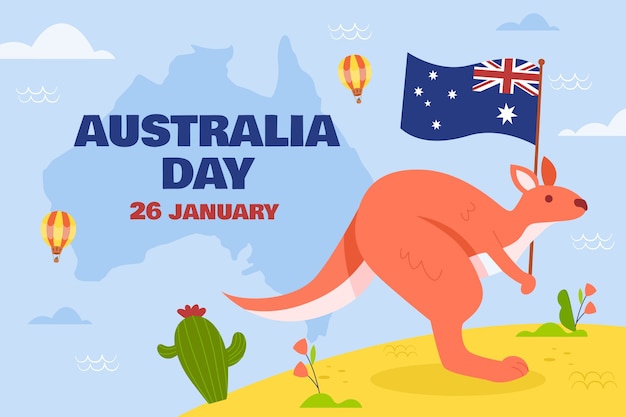 Free Vector flat background for australian national day