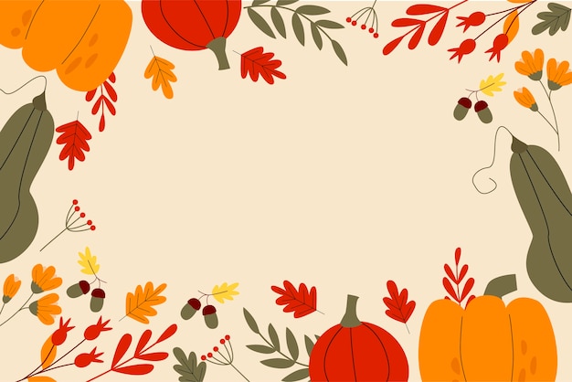 Flat background for autumn