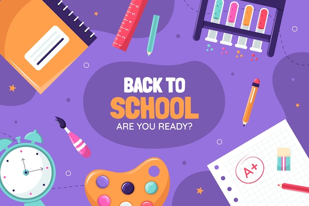 Free vector flat background for back to school season