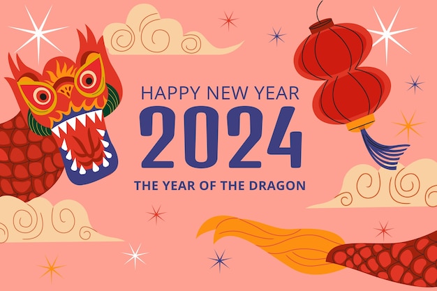 Free Vector flat background for chinese new year festival