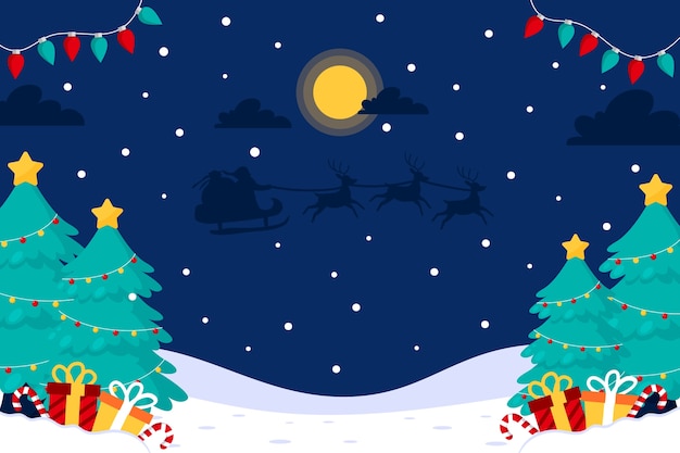 Free Vector flat background for christmas season celebration