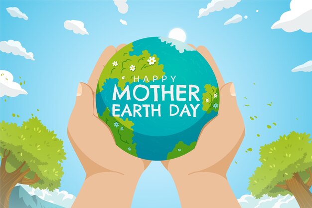 Flat background for earth day celebration