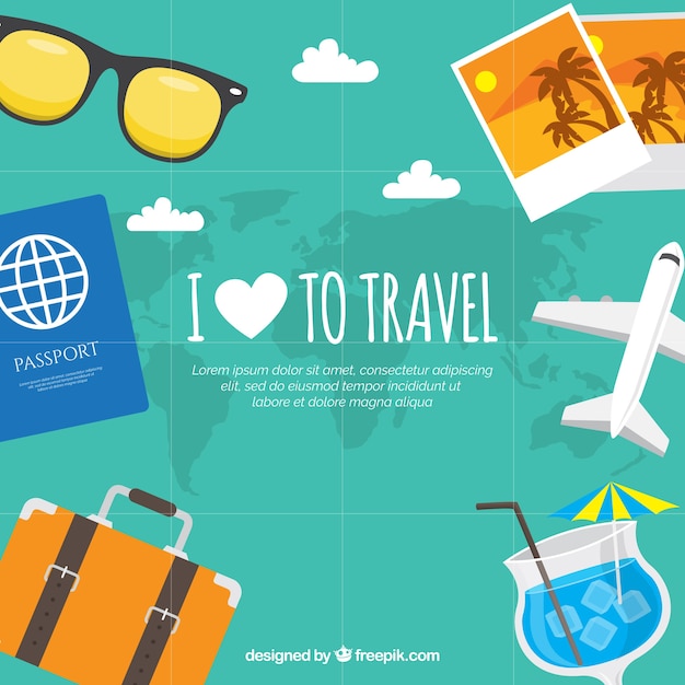 Free Vector flat background i love to travel