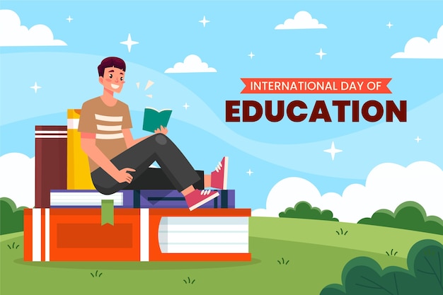 Free vector flat background for international day of education