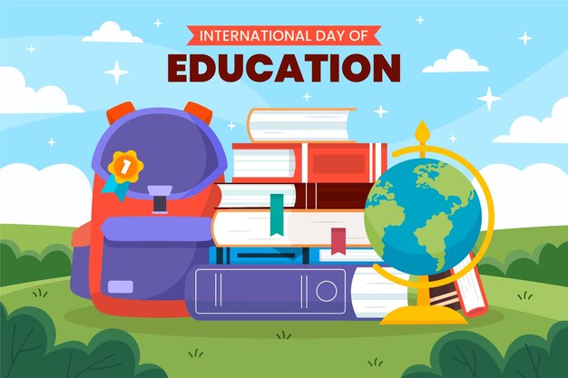 Flat background for international day of education