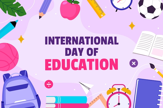 Flat background for international day of education